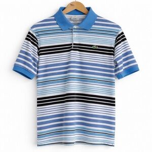 Vintage Lacoste Blue Striped Polo Shirt